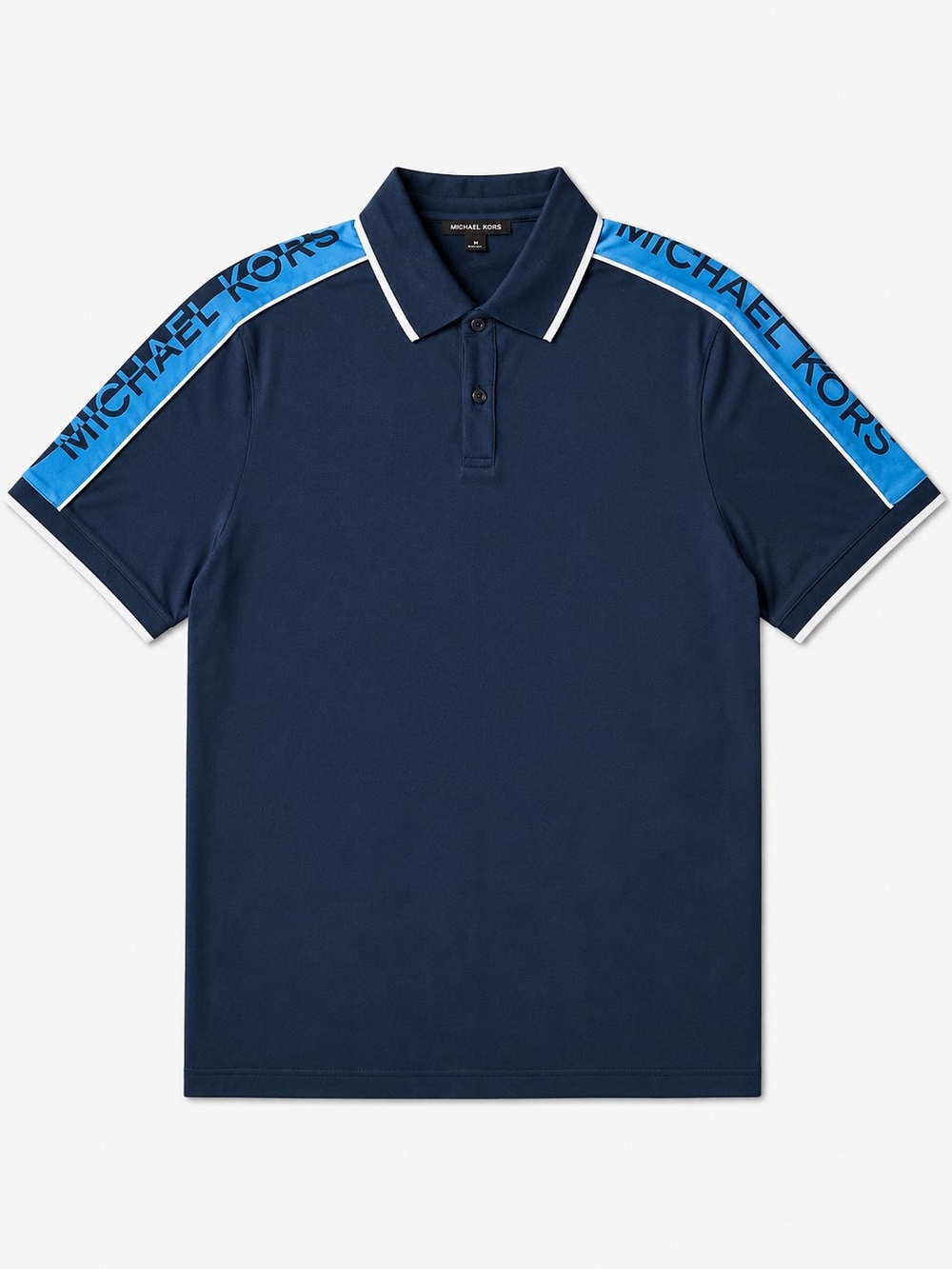 🆕️Michael Kors Polo Shirt Mens Medium Midnight Blue Logo Sleeve NWT